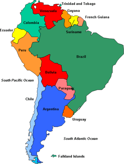 Country map spanish speaking